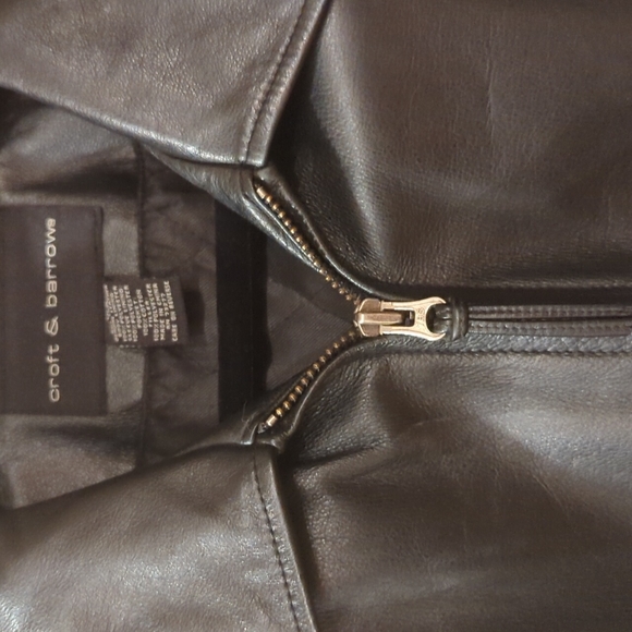 Men's XLT Black Leather Bomber Jacket - Picture 4 of 8